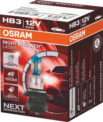 OSRAM NIGHT Breaker LASER HB3 (1er Faltschachtel)