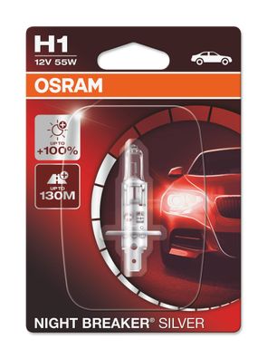 OSRAM NIGHT Breaker SILVER H1 P14.5s 12 V/55 W (1er Blister)