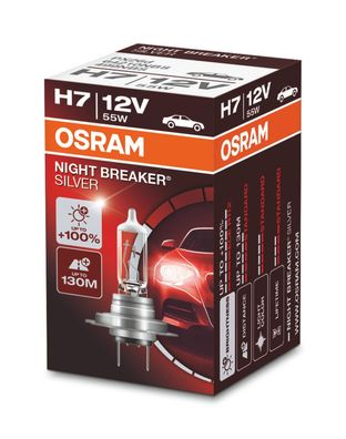 OSRAM NIGHT Breaker SILVER H7 PX26d 12 V/55 W (1er Faltschachtel)