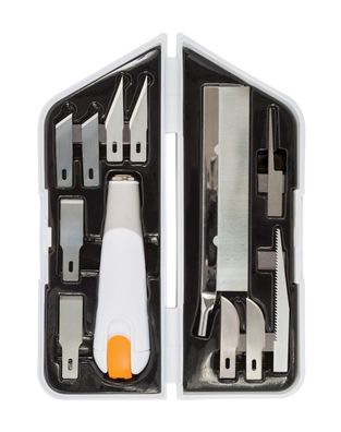 Fiskars Premium Hochleistungsmesserset 8 tlg. weiß/orange (1er Blister)