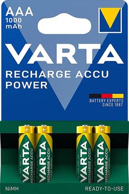 Varta Ready to Use AAA Micro/HR03 1000 mAh (4er Blister)