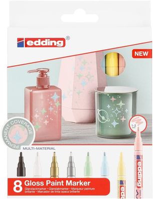 edding 751 Glanzlackmarker sortiert pastell (8er Faltschachtel)