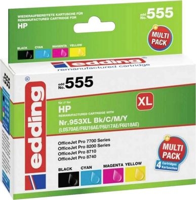 edding EDD-555 Tintenpatronen Multipack schwarz cyan magenta gelb