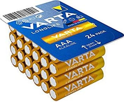 Varta Longlife Alkali Mangan Batterie Micro LR03/AAA 1,5 V (24 Stück)