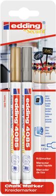 edding 4085 Kreidemarker gold/silber (2er Blister)