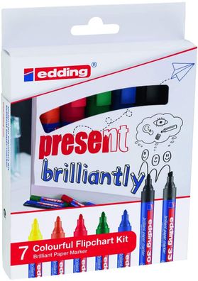 edding 30/33 Flipchart Kit sortiert (7er Faltschachtel)