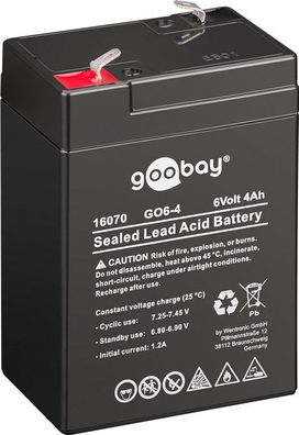 goobay Faston Bleiakku BattG 4000 mAh, 6 V 4,8 mm