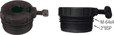 Fassadapter M64x4 Gewinde mit 33mm Öffnung Feststellschraube 2"