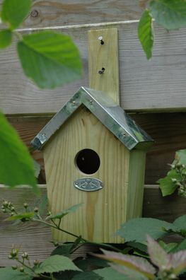 Esschert Nistkasten für Zaunkönig Brutkasten Vogelhaus grün Holz 14,5x11,5x30cm