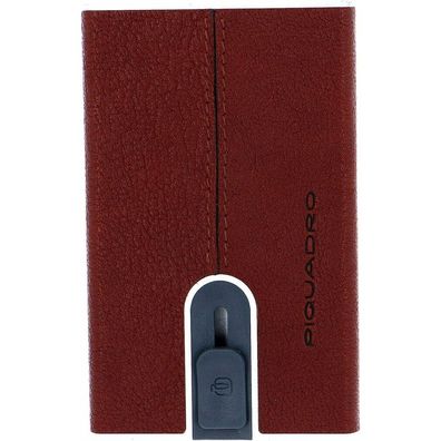 Piquadro Cardholder Black Square Sliding System Leather