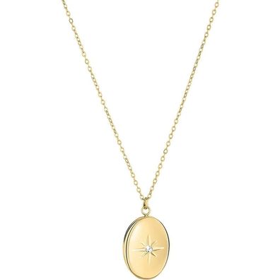 Elegant gold-plated necklace with medallion TJ-0096-N-50