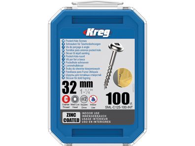 Kreg Pocket-Hole Schrauben 32 mm, Verzinkt, Maxi-Loc, Grobgewinde