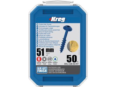 Kreg Pocket-Hole Schrauben 51 mm, Blue-Kote, Maxi-Loc, Grobgewinde