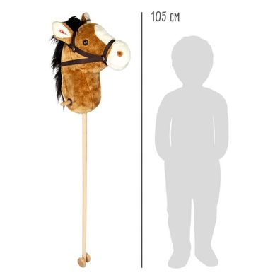 Small Foot Hobby Horse With Sound 105 Cm Wood/Plush Brown/White