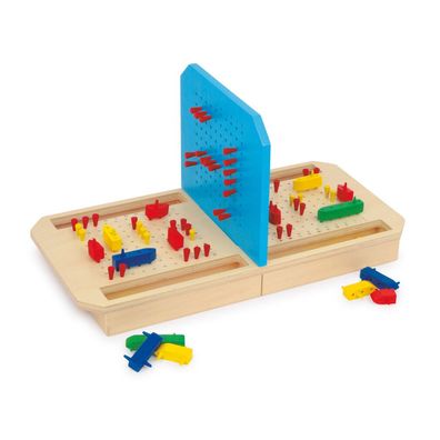 Small Foot Schiffe versenken aus Holz mit steckbaren Spielelementen