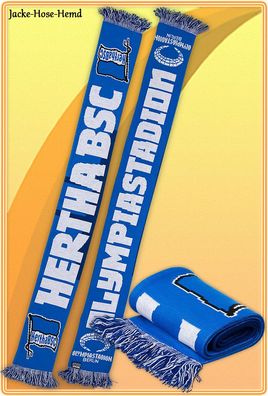 Hertha BSC Berlin Blau Weiss Schal Fanschal Olympiastadion Logo Fahne NEU