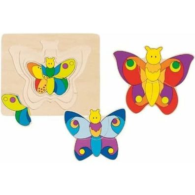 Goki Holzpuzzle 3-lagig Schmetterling