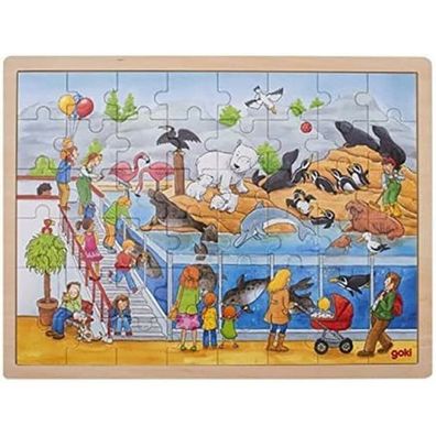 Goki Holzpuzzle - Zoo, 48 Teile