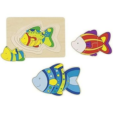 Goki Holzpuzzle Fisch 3-lagig