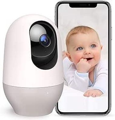 Nooie 360-Grad-WLAN-Babyphone mit 1080P-HD-Kamera, Nachtsicht und AI-Tracking