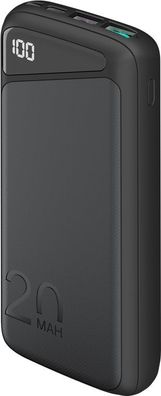 goobay Schnelllade-Powerbank 20.000 mAh USB-C PD, QC 3.0 schwarz (1er Faltschachtel)