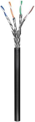 goobay CAT 6 Outdoor Netzwerkkabel S/FTP PiMF AWG 26/7 stranded PE schwarz 100 m