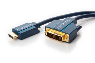 clicktronic HDMI/DVI-Adapterkabel schwarz 2 m (1er Faltschachtel)