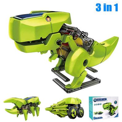 3-in-1-Solar-Dinosaurier-Roboter-Set, DIY-Dinosaurier-Lernspielzeug