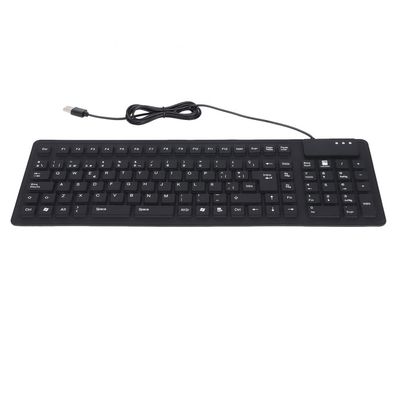 Spanische Tastatur mit 105 Tasten, USB-Kabel, faltbar, geräuschlos, Silikontastatur