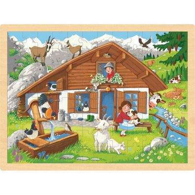 GOKI Holzpuzzle In den Alpen 96 Teile