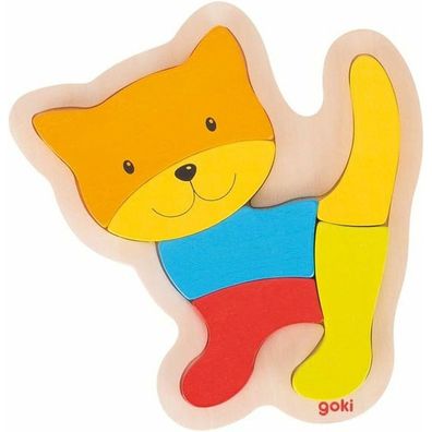 GOKI Holzpuzzle Katze 6 Teile