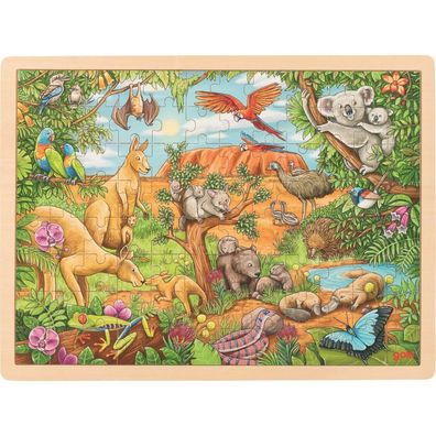 GOKI Holzpuzzle Australische Tiere 96 Teile