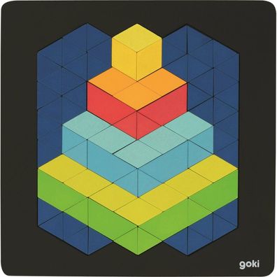 GOKI Holzpuzzle Pyramide 3D-Effekt 82 Teile