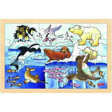 GOKI Holzpuzzle Arktische Tiere 24 Teile