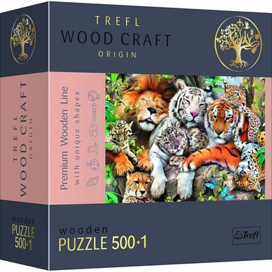 TREFL Wood Craft Origin Puzzle Wildkatzen im Dschungel 501 Teile