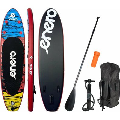 ENERO Paddleboard SUP aufblasbar 300 x 76 x 15 Schwarz