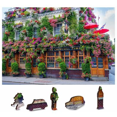 WOODEN CITY Holzpuzzle Londoner Pub 2in1, 75 Teile ECO