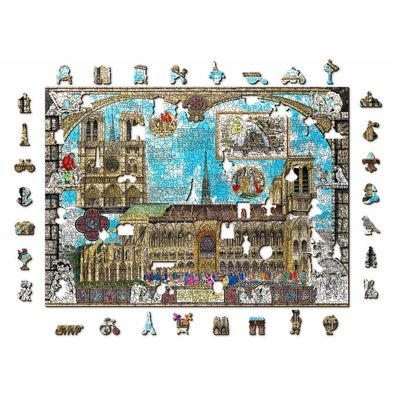 WOODEN CITY Holzpuzzle Kathedrale Notre-Dame 2in1, 1010 Teile ECO