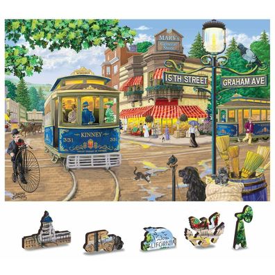 WOODEN CITY Holzpuzzle Victorian Street 2in1, 200 Teile ECO