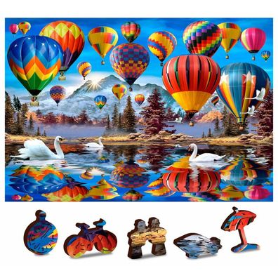 WOODEN CITY Holzpuzzle Quiet Travel 2in1, 600 Teile ECO