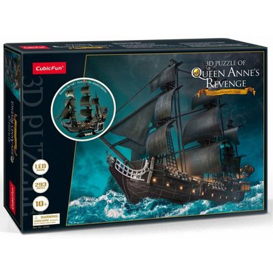 Cubicfun Leuchtendes 3D-Puzzle Segelschiff Queen Anne's Revenge 293 Teile