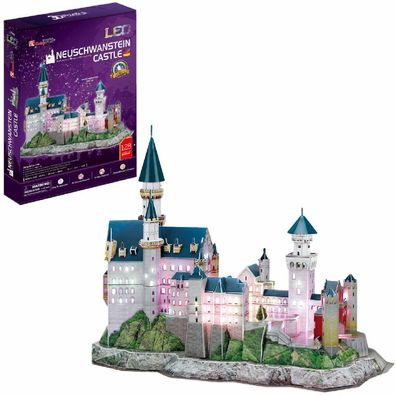 Cubicfun Beleuchtetes 3D-Puzzle Schloss Neuschwanstein 128 Teile