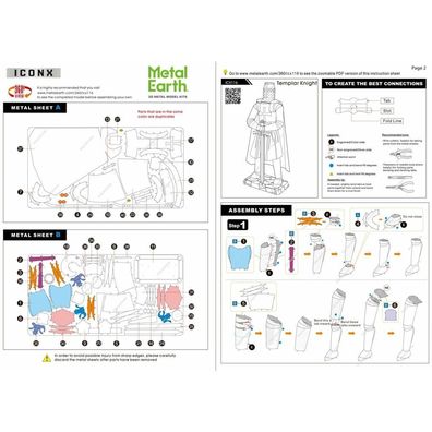 METAL EARTH 3D puzzle Rüstung - Tempelritter (ICONX)