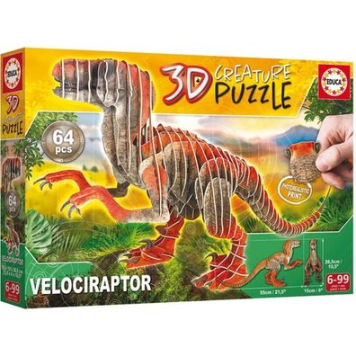 EDUCA 3D-Puzzle Velociraptor 64 Teile