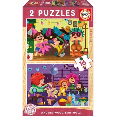 EDUCA Holzpuzzle Masquerade Ball 2x16 Teile