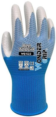 Wonder Grip WG-522W Arbeitshandschuhe Bee-Tough weiß, unkelblau, ellblau M/8 (Bulk)