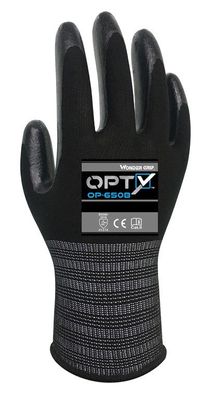 Wonder Grip OP-650R Arbeitshandschuhe Opty schwarz M/8 (2er Blister)