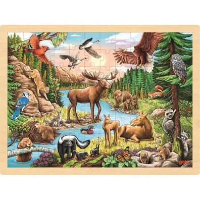 GOKI Holzpuzzle Wildlife of North America 96 Teile