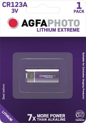 Agfaphoto Lithium Extreme Photo CR123A 3V (1er Blister)