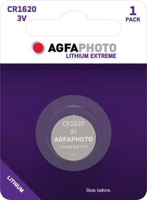 Agfaphoto Lithium Extreme Knopfzelle CR1620 3V (1er Blister)